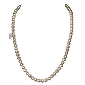 4 Items Necklace Pearl Glass Vintage 24" 18" 7" White Off-White Mid-Century